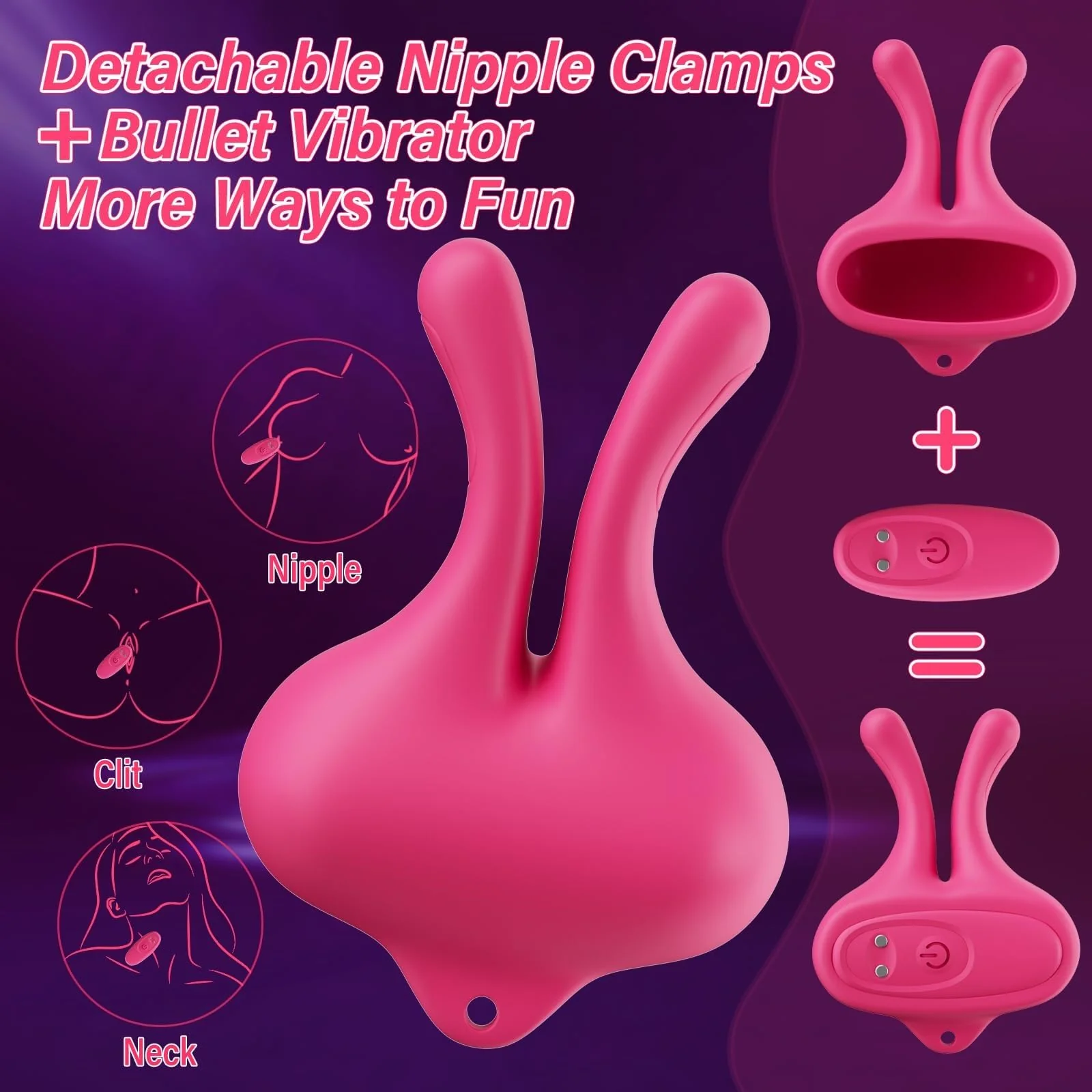 Vibrating Nipple Clamps – 9-Mode Nipple Stimulator for Women - Image 4
