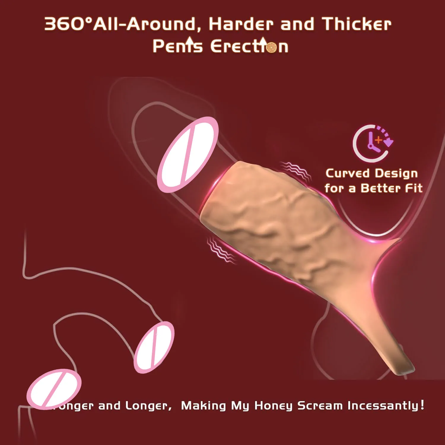 Vibrating Penis Sleeve Ring | G-Spot & Testicle Massage | Male Delay Ejaculation Toy - Image 4