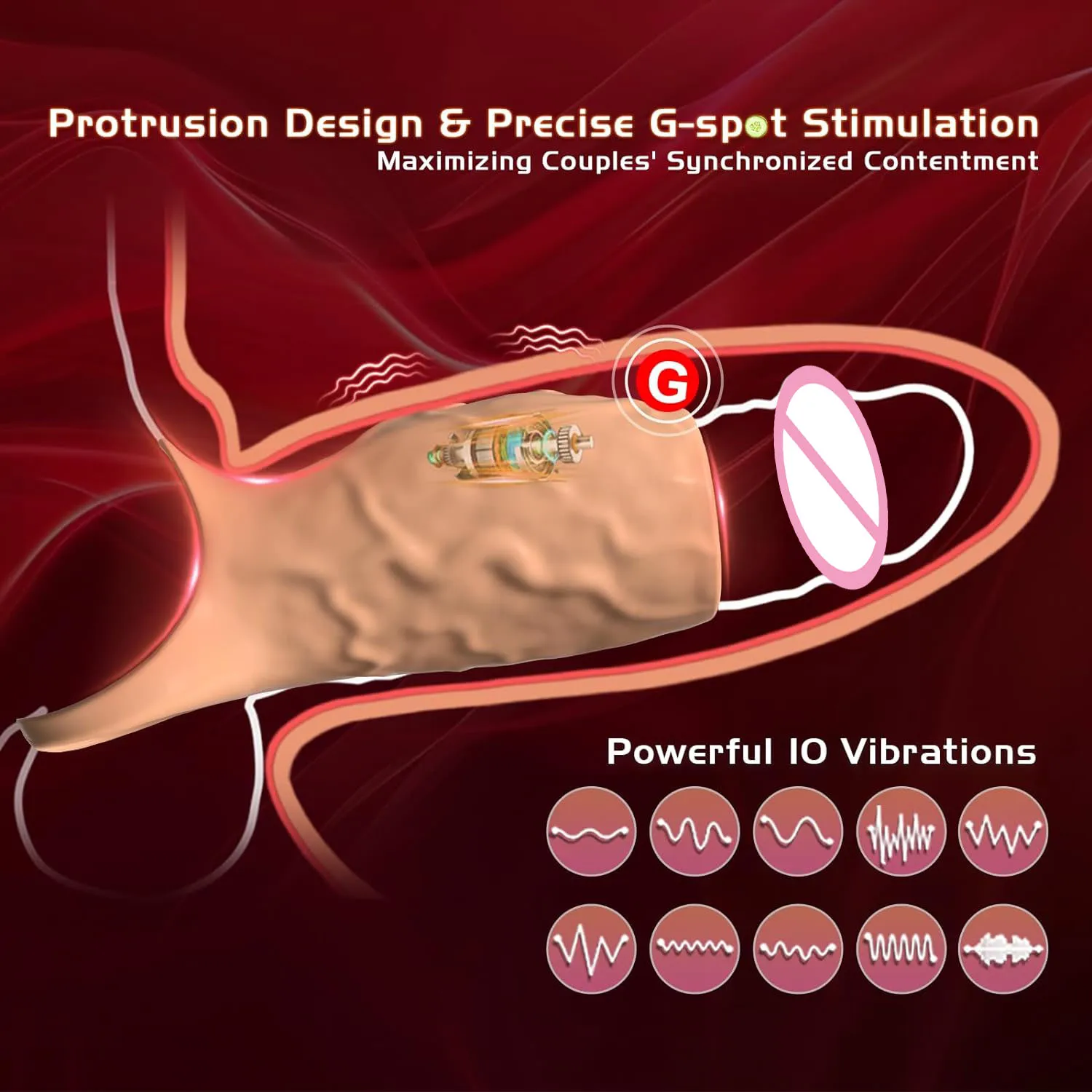 Vibrating Penis Sleeve Ring | G-Spot & Testicle Massage | Male Delay Ejaculation Toy - Image 5
