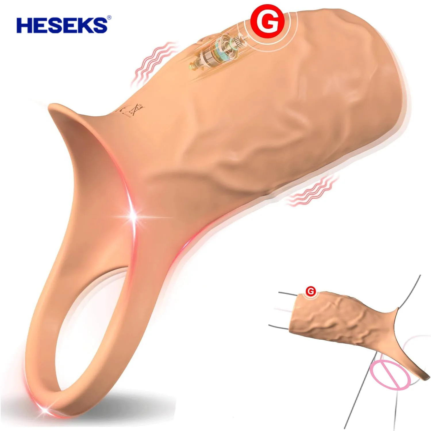 Vibrating Penis Sleeve Ring | G-Spot & Testicle Massage | Male Delay Ejaculation Toy - Image 6