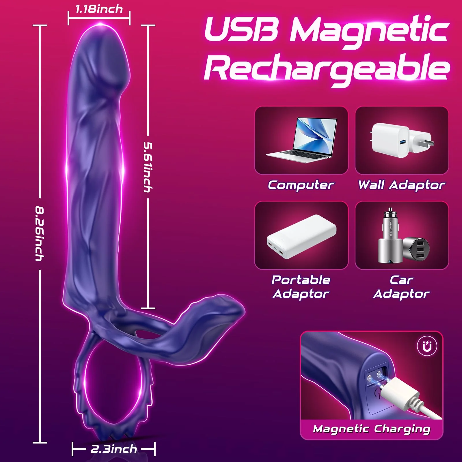 Vibrating Strap-On & Penis Sleeve – APP-Controlled Couples Sex Toy - Image 7