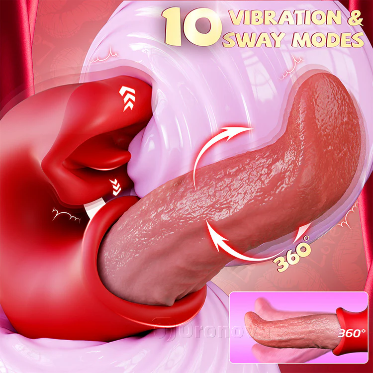 Women’s 3-in-1 Vibrator – Clit Stimulator, Dildo, and Licking Tongue - Image 5