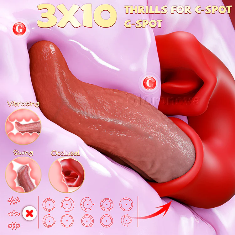 Women’s 3-in-1 Vibrator – Clit Stimulator, Dildo, and Licking Tongue - Image 6