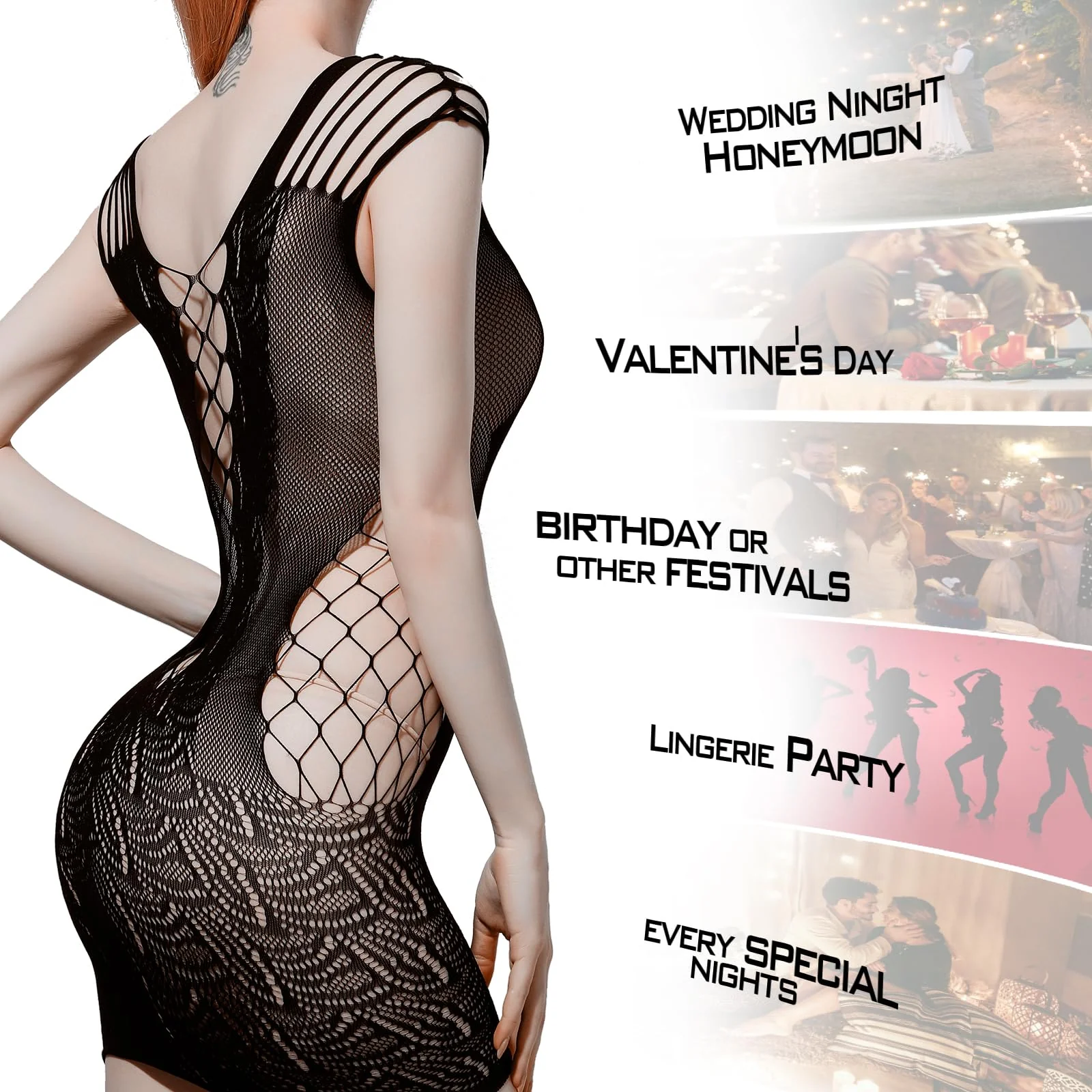 Women's Naughty Fishnet Lingerie Set - Erotic Mesh Bodysuit - Image 5